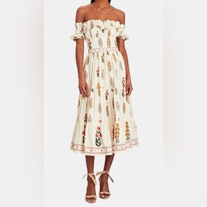 Agua by Agua Bendita
Women's Natural Banana Dahlia Off-the-shoulder Dress